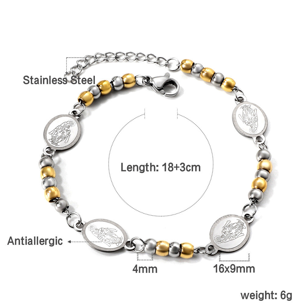 Damen elegante Armband mit antiallergischen Perlen und einzigartigem Anhänger Shop Nory
