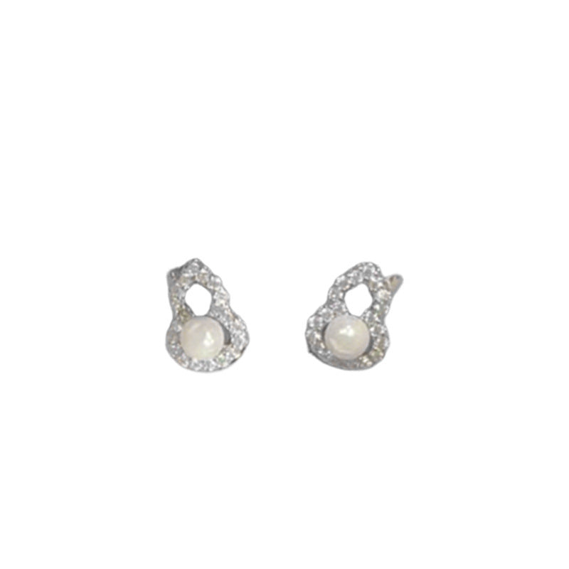 Damen Ohrstecker mit funkelndem Zirkon und elegantem Perlenmotiv Shop Nory