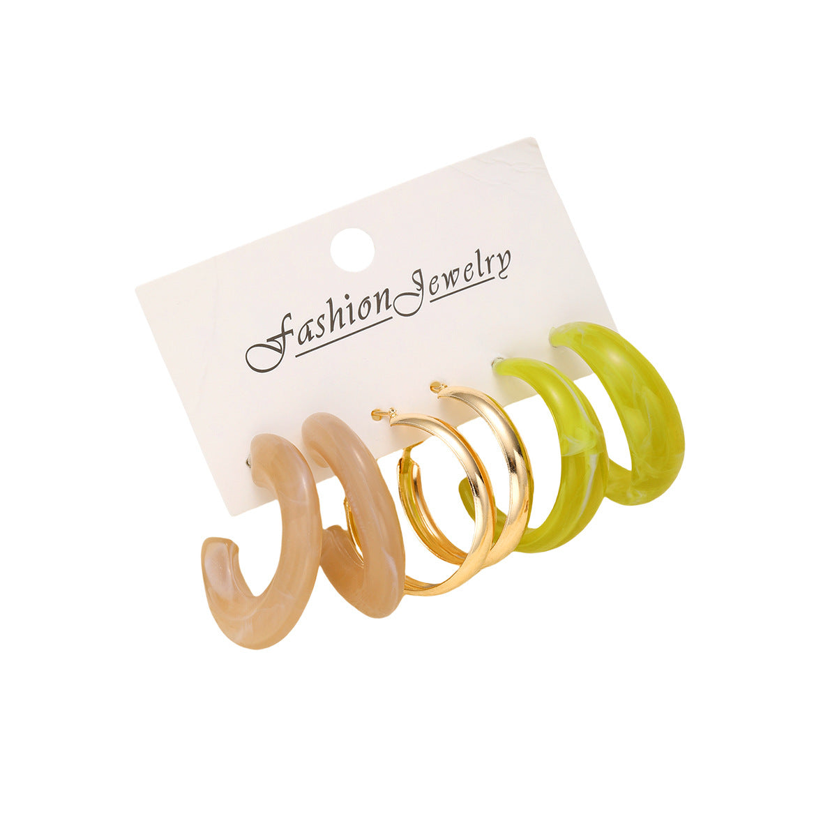 Damen Ohrringe Set mit eleganten marmorierten und goldfarbenen Akzenten Shop Nory