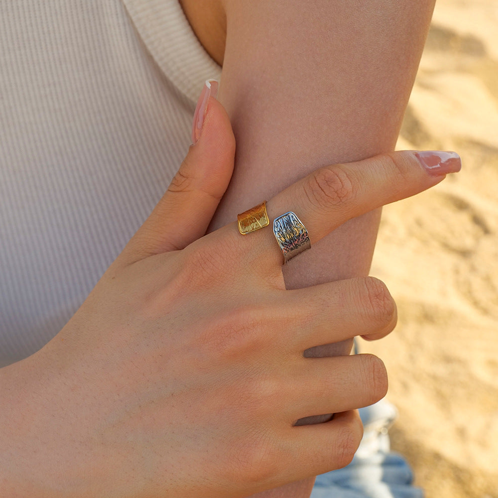 Damen Offenes Armreif mit elegantem Strukturdesign Shop Nory