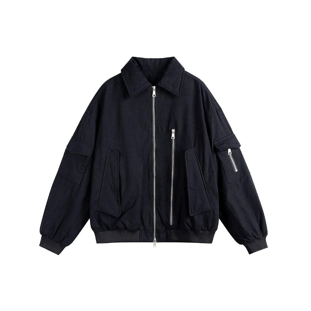 Unisex Boxy Utility-Blousonjacke mit Zip-Details und funktionalen Pattentaschen Shop Nory