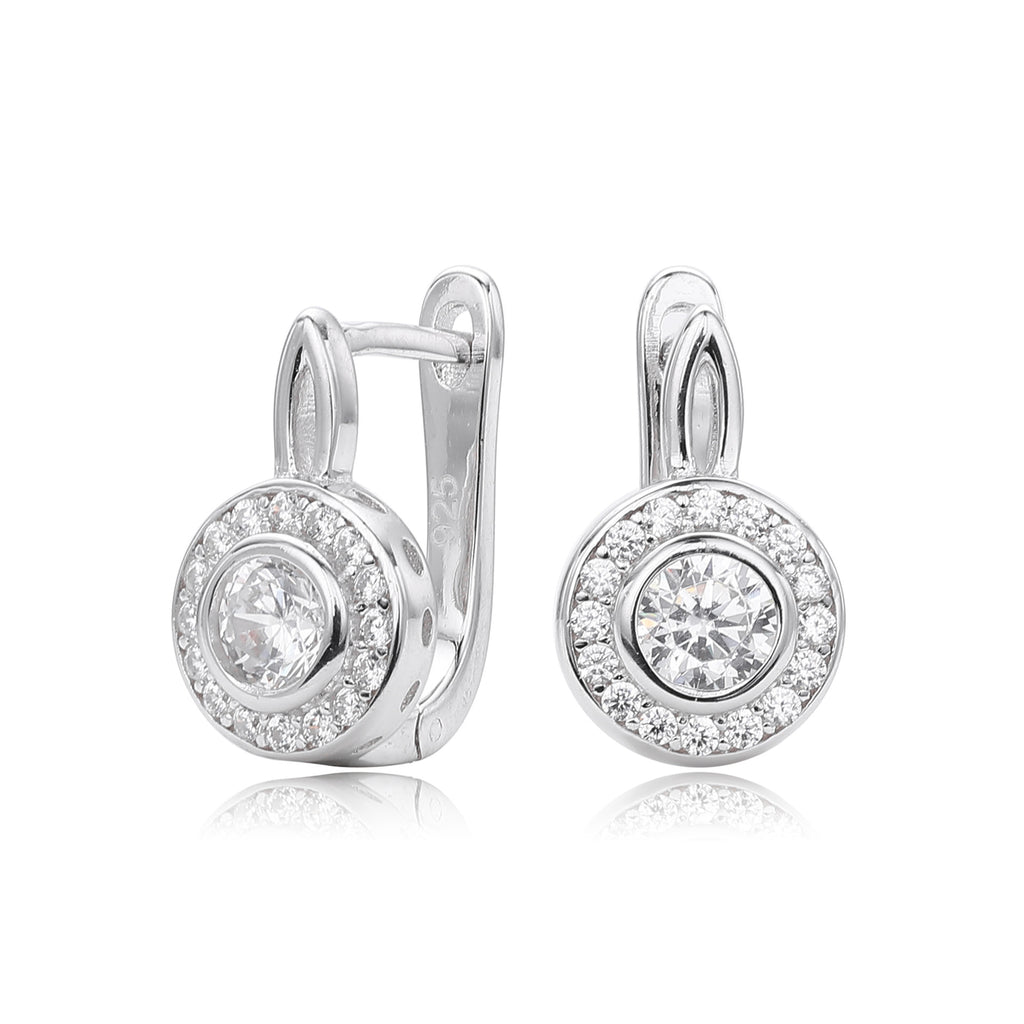 Damen Ohrhänger mit funkelndem Zirkonbesatz und hochwertigem 925 Sterling Silber Shop Nory