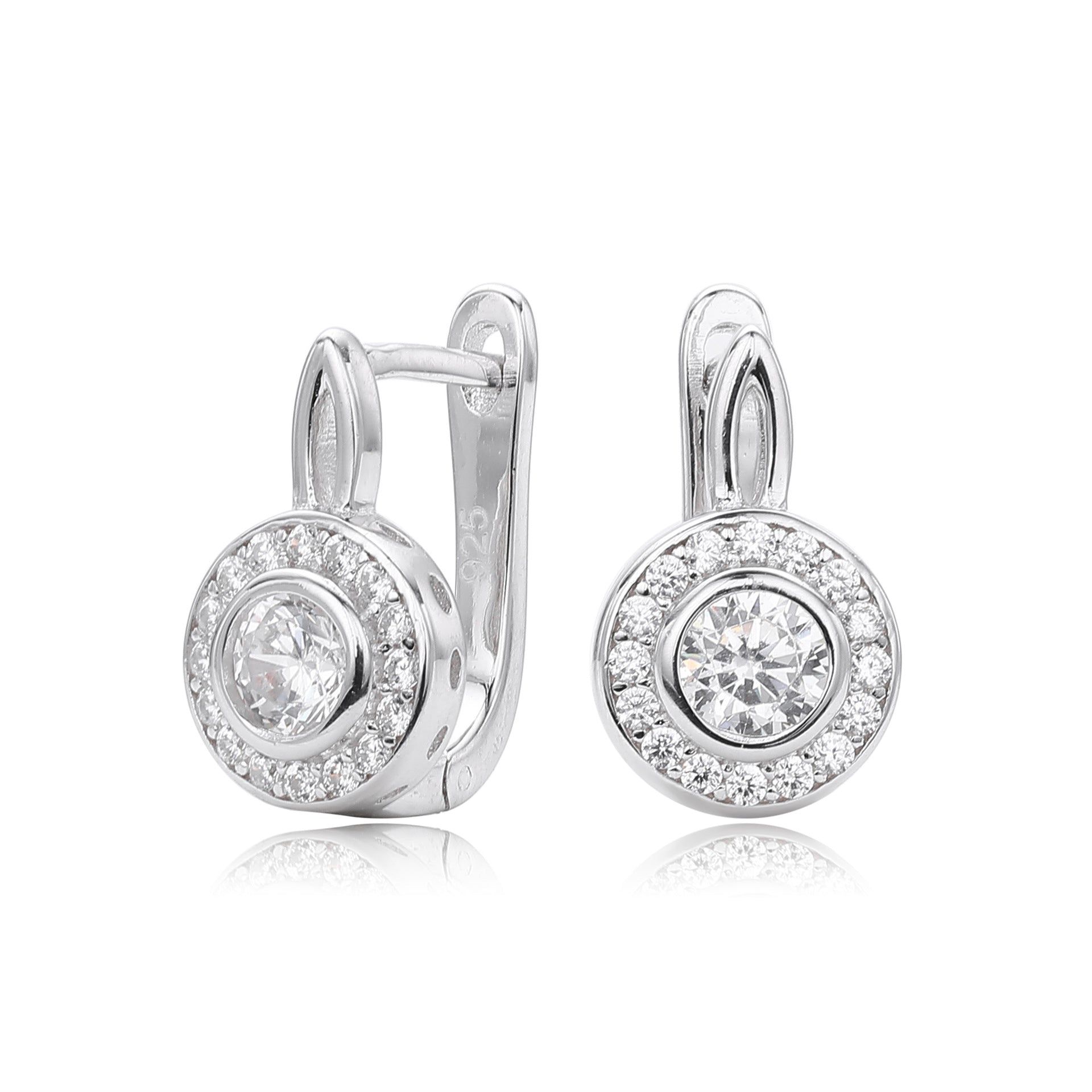 Damen Ohrhänger mit funkelndem Zirkonbesatz und hochwertigem 925 Sterling Silber Shop Nory