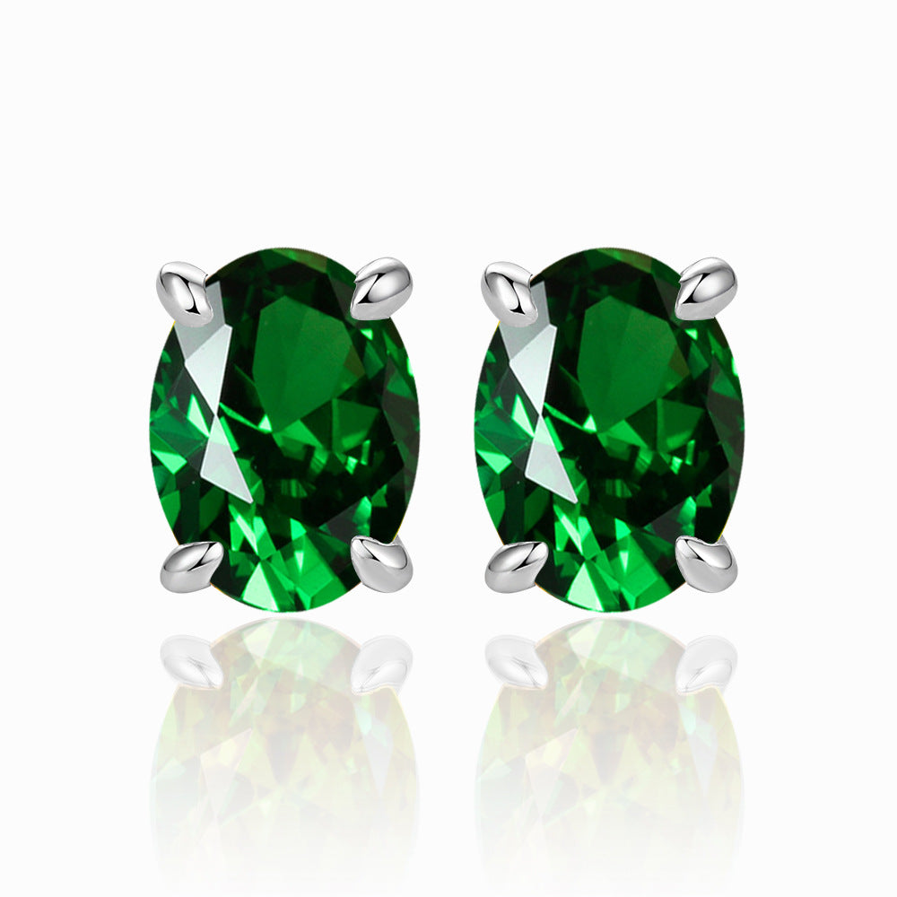 Damen Ohrstecker mit ovalem Zirkonia-Besatz und elegantem Edelstahlrahmen Shop Nory