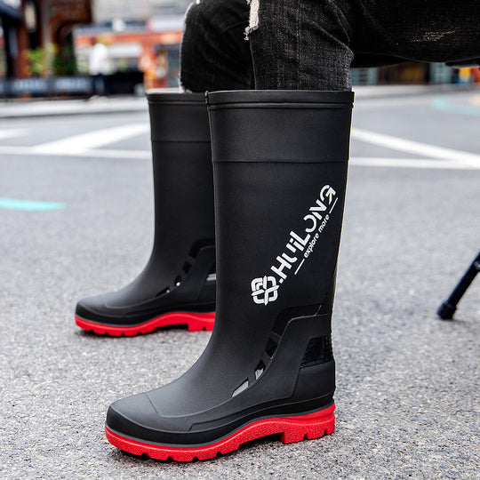 Herren Wasserdichte Gummistiefel mit verstellbarem Schaftabschluss und profiliertem Dämpfungssohlensystem Shop Nory