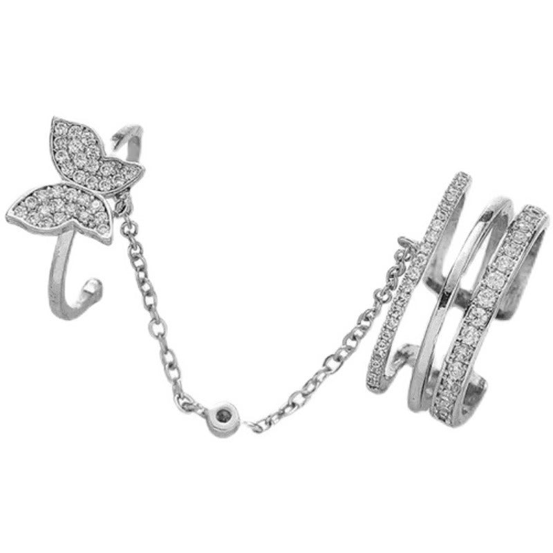 Damen modischer Ring mit funkelndem Schmetterlingsdesign Shop Nory