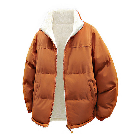 Unisex Wattierte Bomberjacke mit Teddyfutter und verdeckten Innentaschen Shop Nory