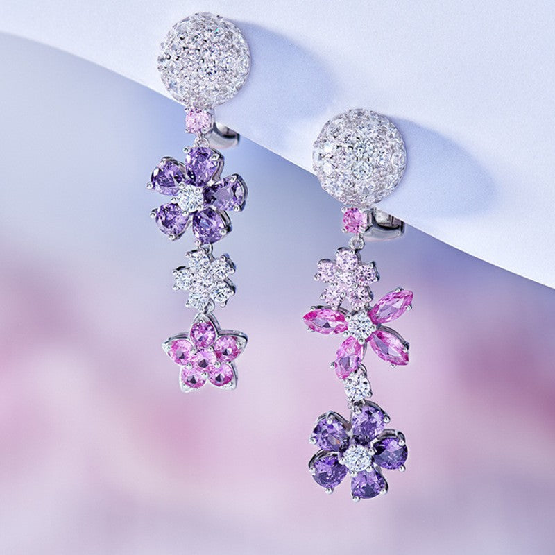 Damen Anhänger-Halskette mit funkelndem Blumenmotiv und hochwertigen Kristallen Shop Nory