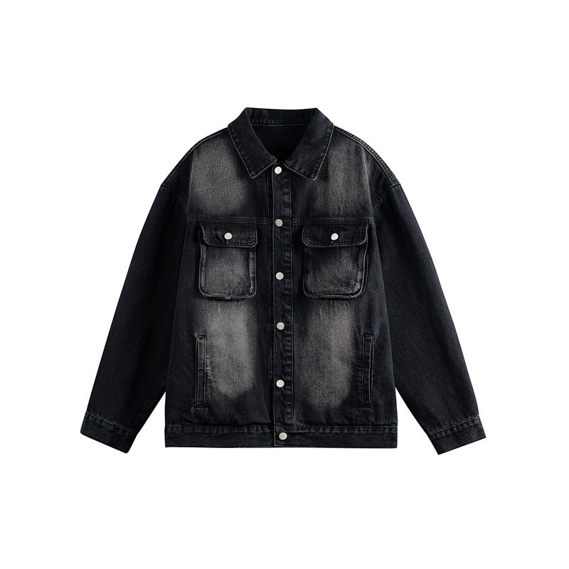 Herren Oversize-Jeansjacke mit Used-Waschung, aufgesetzten Brusttaschen und Knopfverschluss Shop Nory
