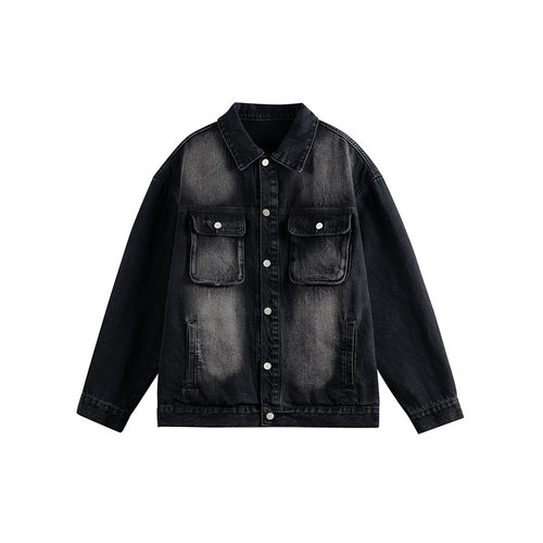 Herren Oversize-Jeansjacke mit Used-Waschung, aufgesetzten Brusttaschen und Knopfverschluss Shop Nory