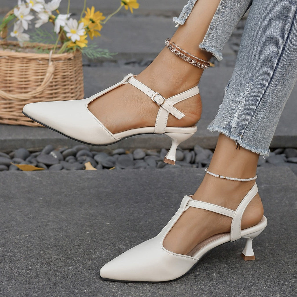 Damen Slingback-Pumps mit eleganter Spitze und komfortablem Blockabsatz