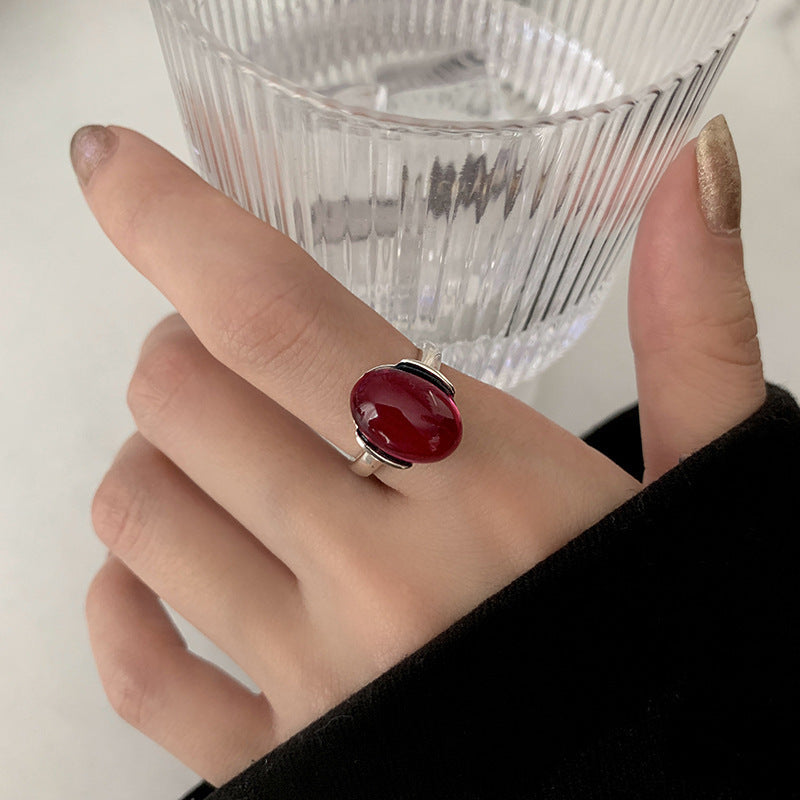 Damenring mit rotem Edelstein Shop Nory