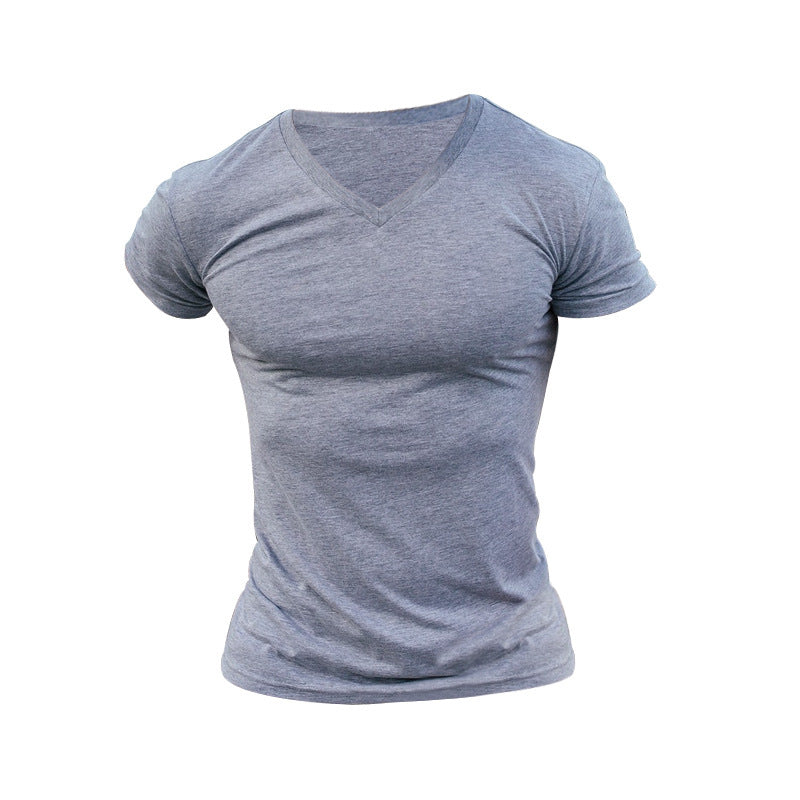 Herren V-Ausschnitt T-Shirt aus weichem Baumwollmix