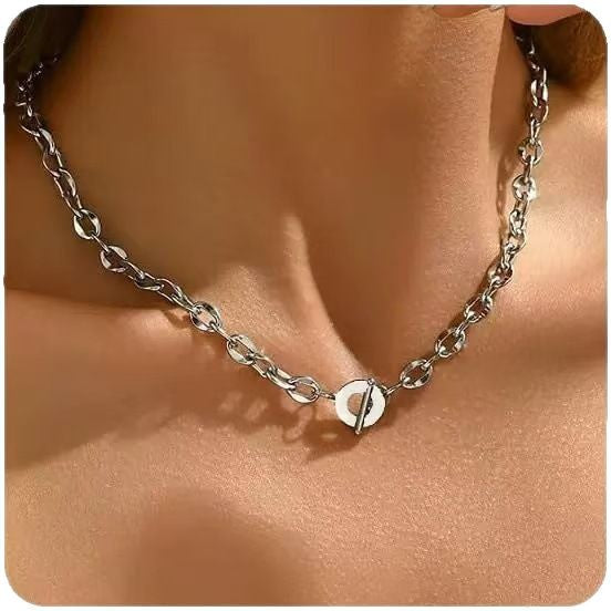 Damen Halskette mit modernem Toggle-Verschluss und robustem Gliederketten-Design Shop Nory