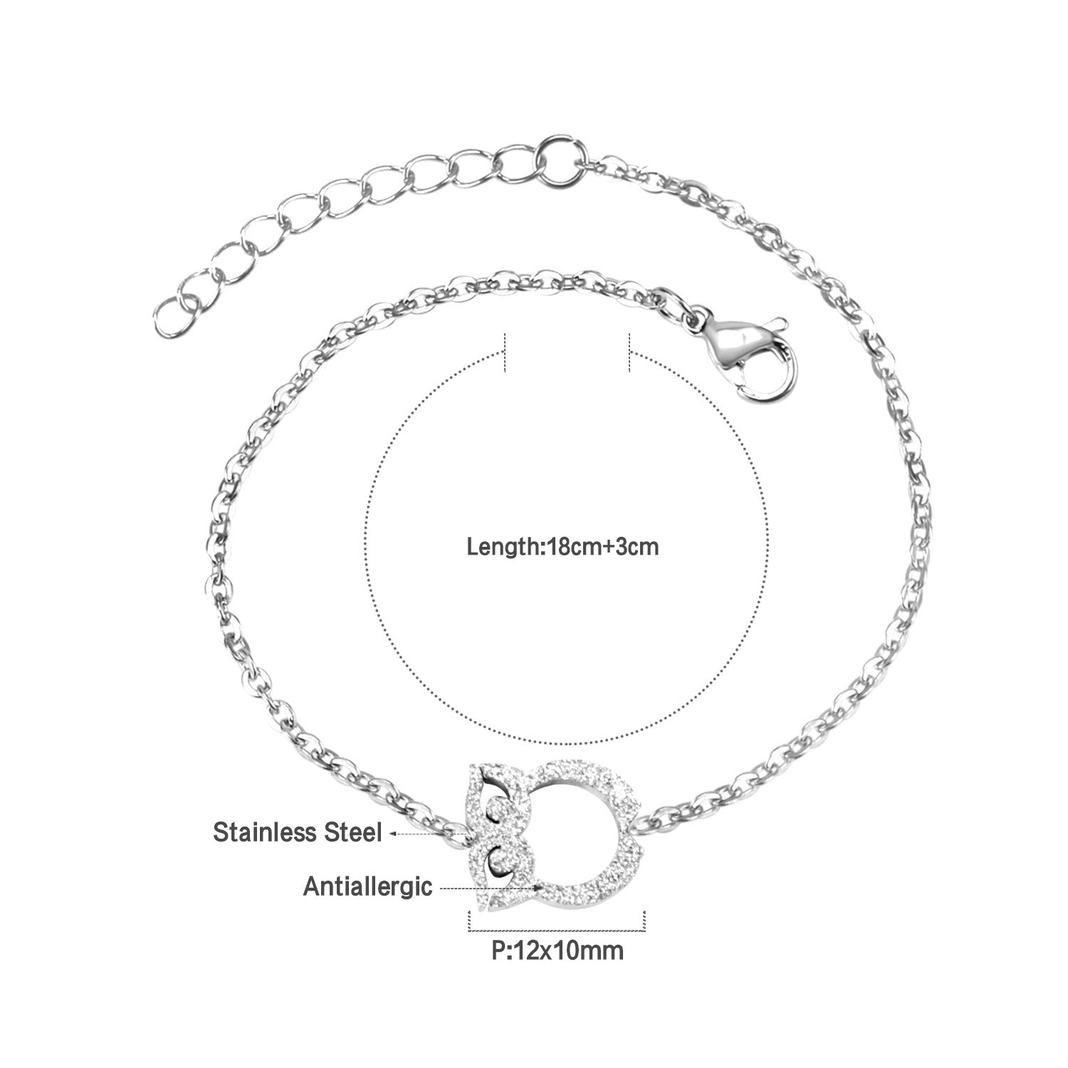 Damen Armband mit unendlichem Symbol aus antiallergischem Edelstahl Shop Nory