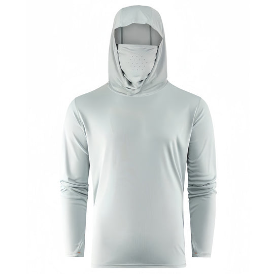 Herren Funktionales Langarm-Hoodie mit integriertem Gesichtsschutz