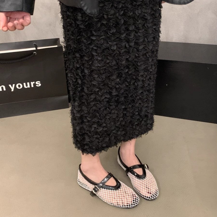 Damen Mesh-Slipper mit verstellbarem Riemen