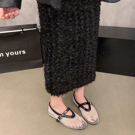 Damen Mesh-Slipper mit verstellbarem Riemen