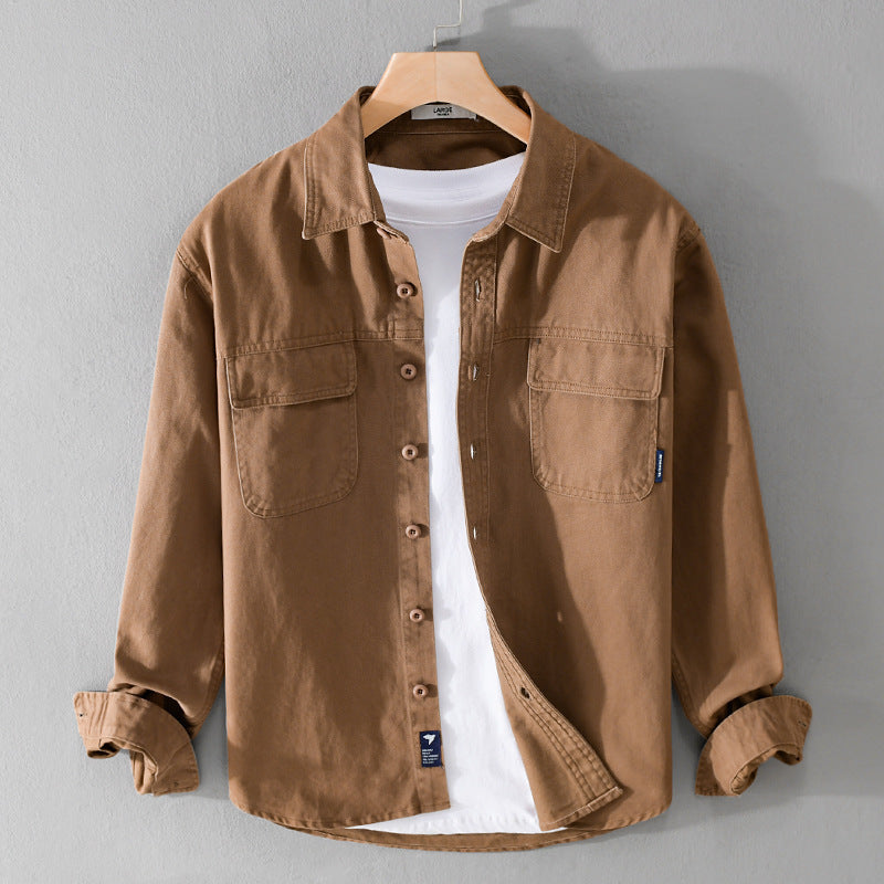 Herren Overshirt-Jacke aus Baumwoll-Twill mit aufgesetzten Brusttaschen und Knopfleiste Shop Nory