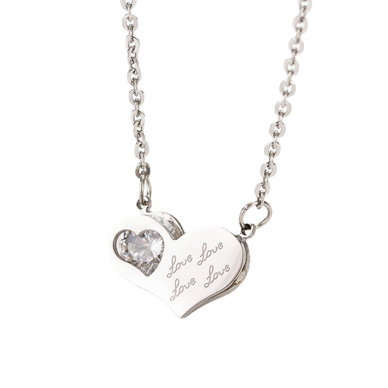 Damen Herz-Anhänger-Halskette mit gravierbarem Design Shop Nory