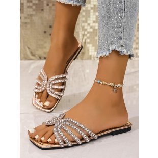Damen Glänzende Riemchen-Sandalen mit Funkelelementen
