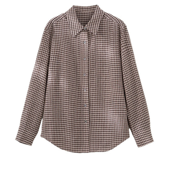 Damen Karierte Oversize-Hemdenbluse mit durchgehender Knopfleiste Shop Nory