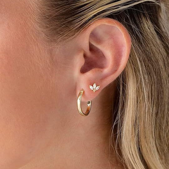 Damen Ohrstecker mit funkelnden Zirkonia in floralen Designs Shop Nory