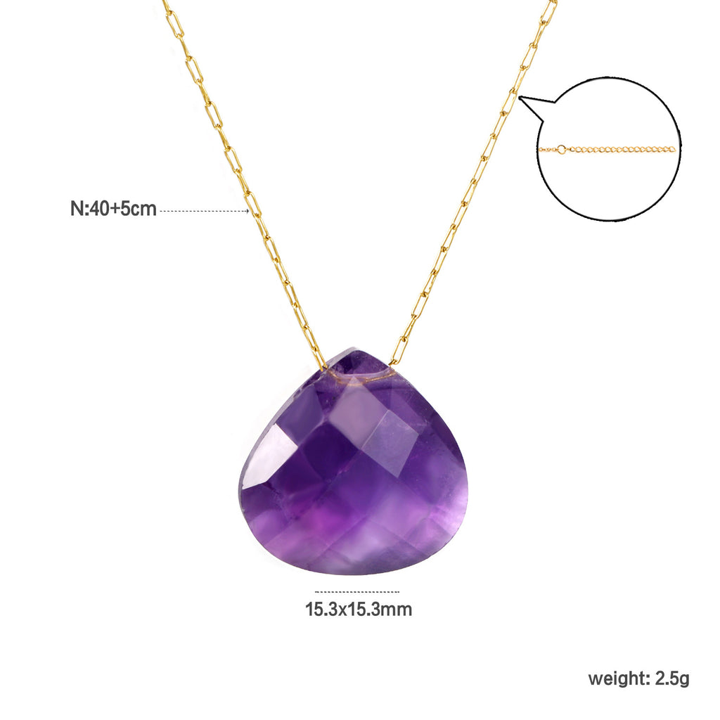 Damen Halskette mit funkelndem Tropfenanhänger und goldplattiertem Edelstahl Shop Nory