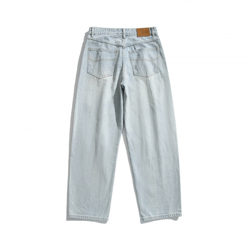 Damen Baggy-Denimhose mit hohem Bund, Destroyed-Details und geradem Bein Shop Nory