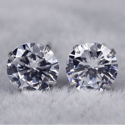 Feine Zirkonia Ohrstecker mit Krappenfassung Sterlingsilber