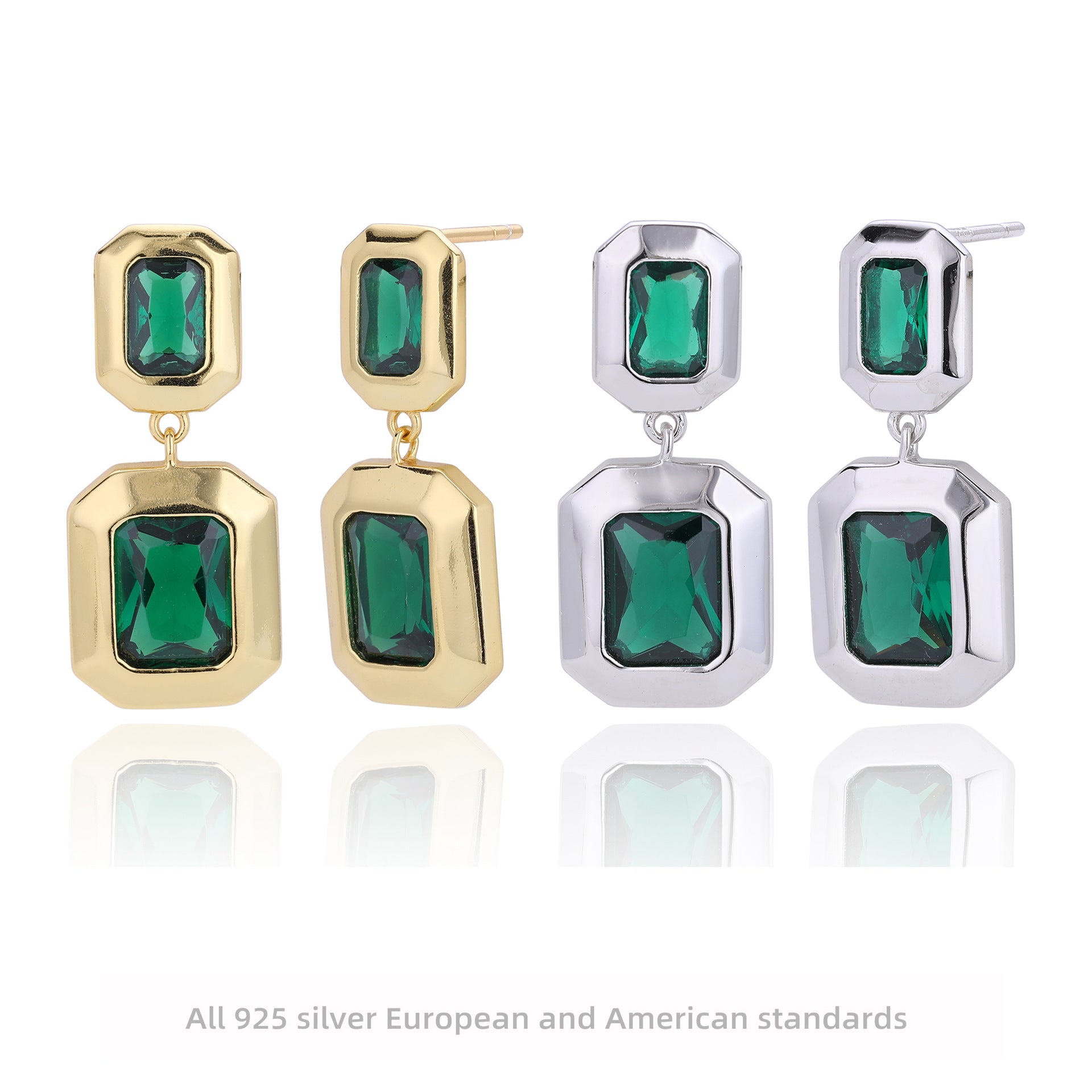Damen Ohrhängern mit funkelndem Zirkonbesatz und elegantem goldfarbenem Design Shop Nory