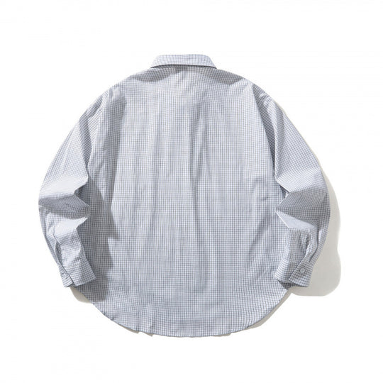 Unisex Leichtes kariertes Overshirt mit Hemdkragen, seitlichen Eingrifftaschen und abgerundetem Saum Shop Nory