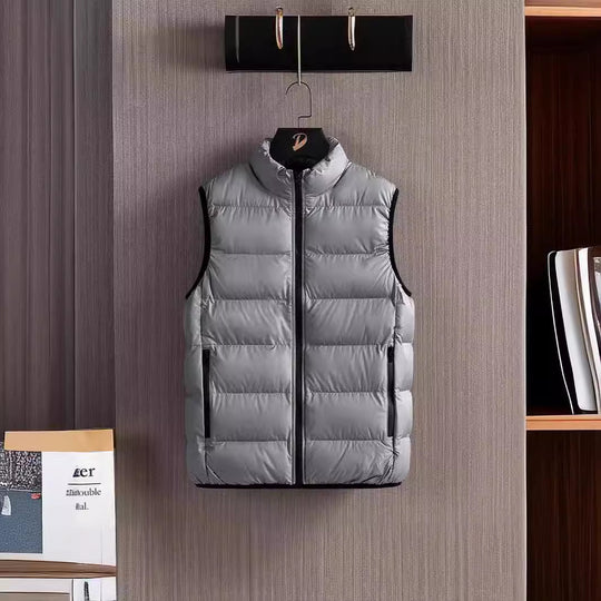 Herren Slim-Fit ultraleichte Stepp-Thermoweste mit hochschließendem Kragen und wasserabweisenden Reißverschlüssen Shop Nory