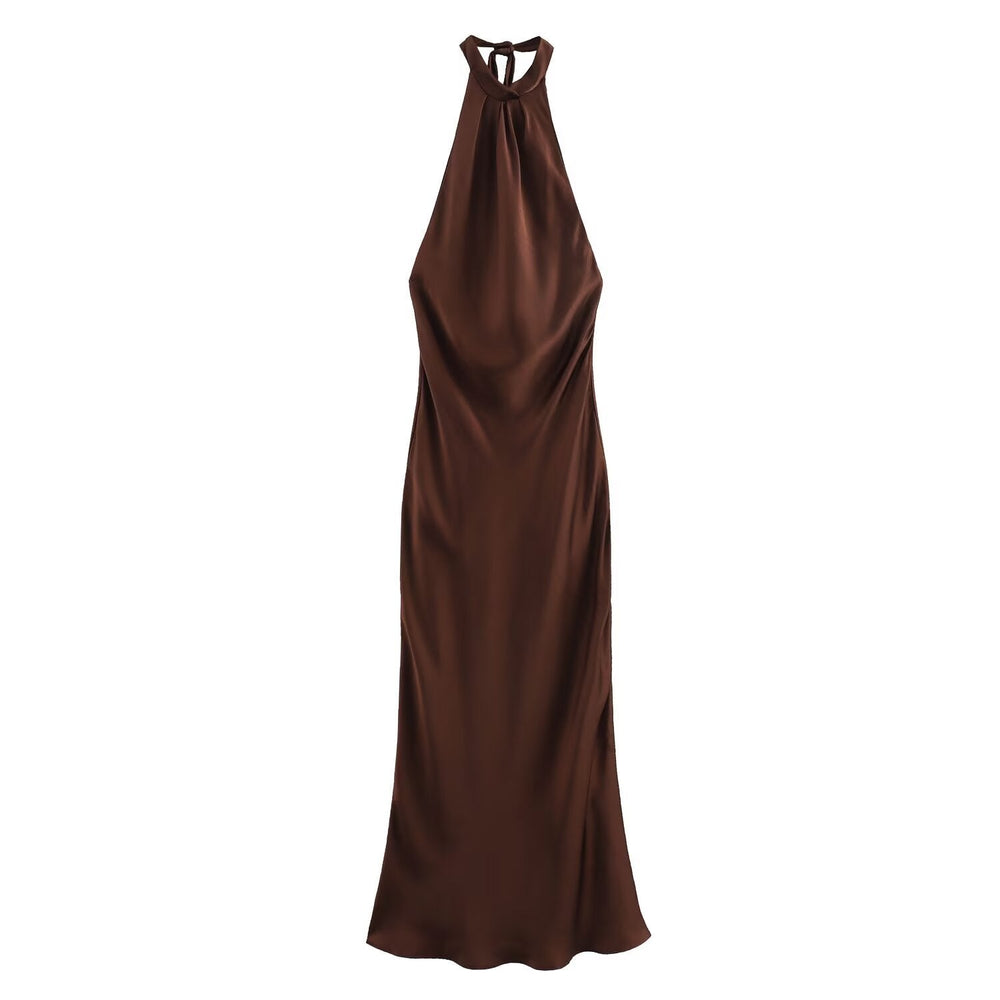 Damen Abendkleid mit elegantem Halterneck-Design und fließendem Schnitt