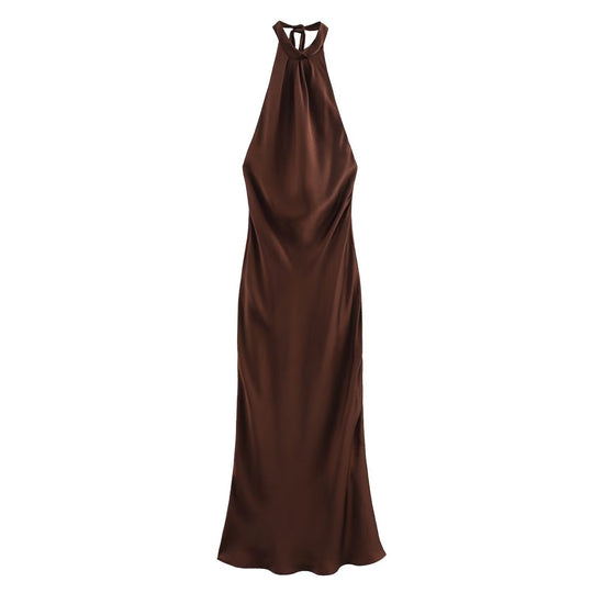 Damen Abendkleid mit elegantem Halterneck-Design und fließendem Schnitt
