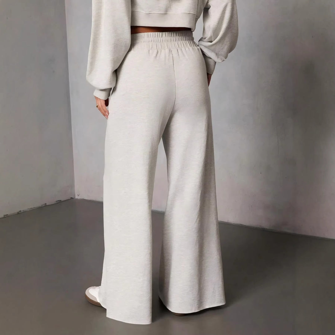 Damen weite High-Waist Loungehose mit Kordelzug und Seitentaschen Shop Nory