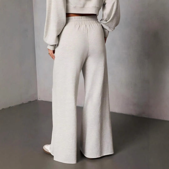 Damen weite High-Waist Loungehose mit Kordelzug und Seitentaschen Shop Nory