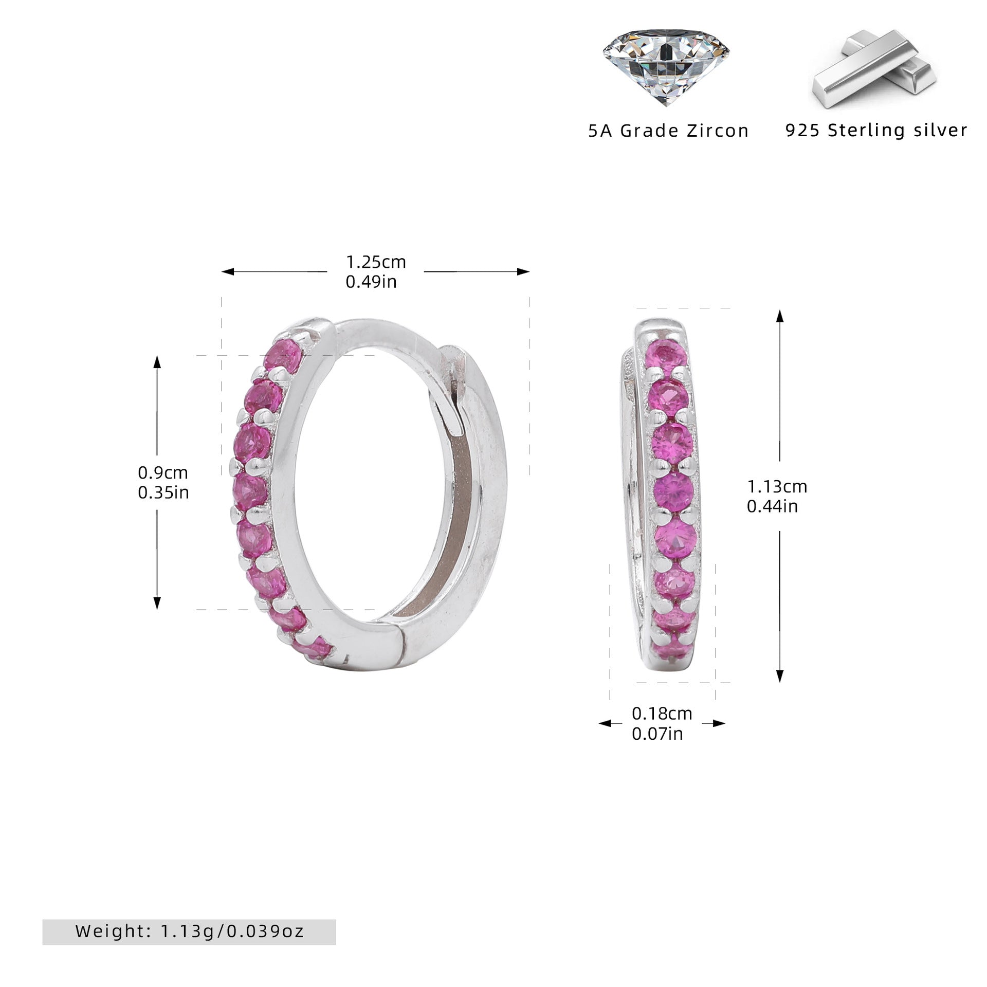 Damen Creolen mit funkelnden Zirkonsteinen und hochwertigem 925 Sterling Silber Shop Nory