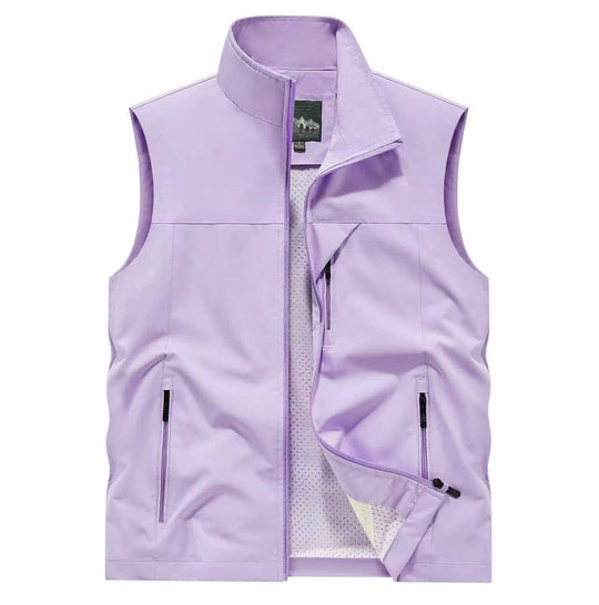 Herren Atmungsaktive Softshell-Utilityweste mit hohem Stehkragen, wasserabweisender Außenlage und mehrfachen Reißverschlusstaschen Shop Nory
