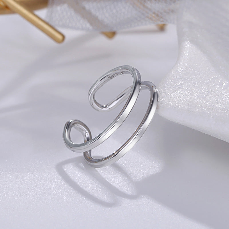 Damen Offener Ring mit kunstvollem Blattdesign Shop Nory
