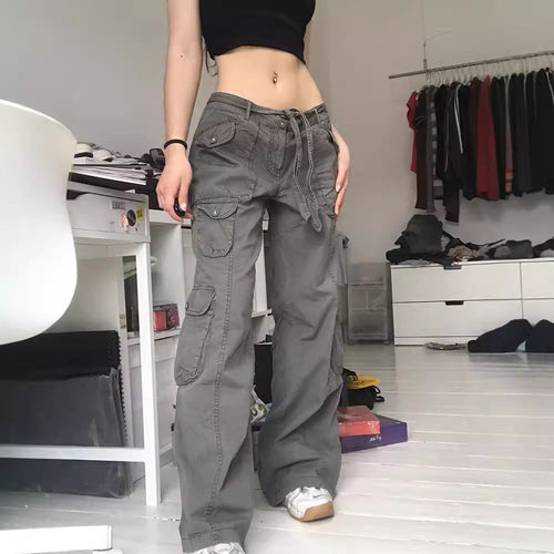 Damen Cargo-Hose mit seitlichen Taschen und verstellbarem Bund