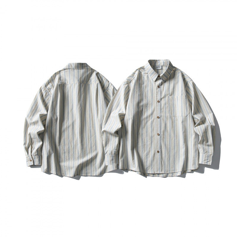 Unisex Lässiges Oversize-Streifenhemd mit kastiger Silhouette und Brusttasche Shop Nory