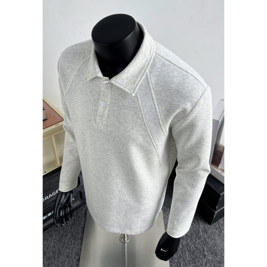 Herren Sportliches Langarm Polo-Shirt Shop Nory