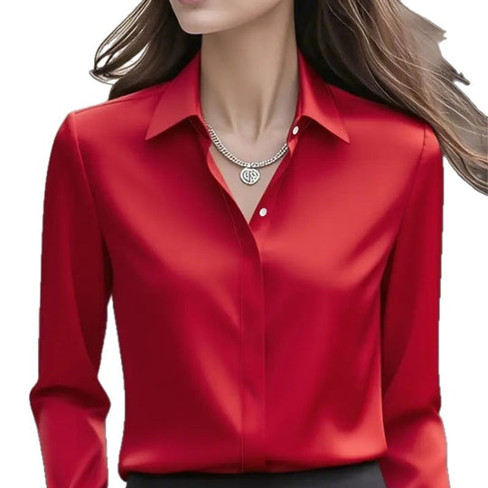 Damen Elegante satiniert Bluse Shop Nory