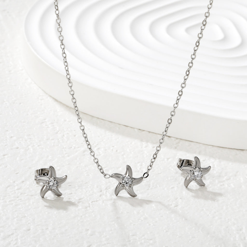 Damen Schmuckset mit eleganten Sternengarten-Anhängern aus hochwertigem Edelstahl Shop Nory