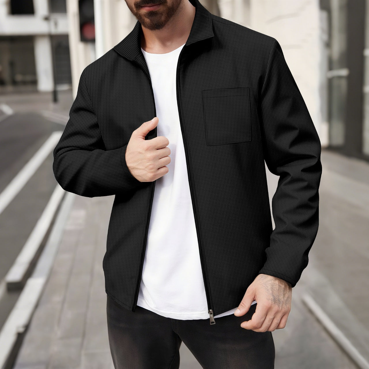 Herren modische Jacke mit strukturiertem Design