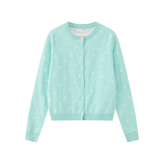 Damen Feinstrick-Cardigan mit Sternjacquard, Rundhals und Knopfverschluss Shop Nory
