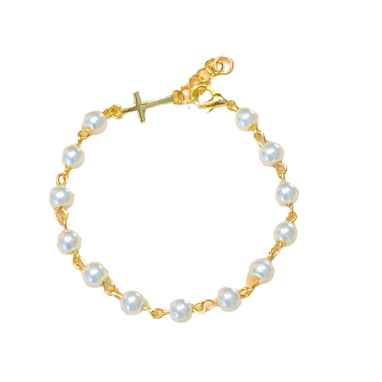 Damen Armband mit perlensicherem Kreuzanhänger Shop Nory