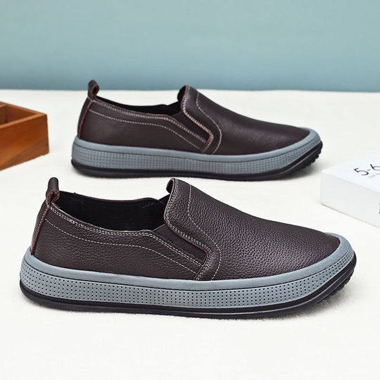 Herren Bequeme Slip-On Sneakers aus Leder Shop Nory