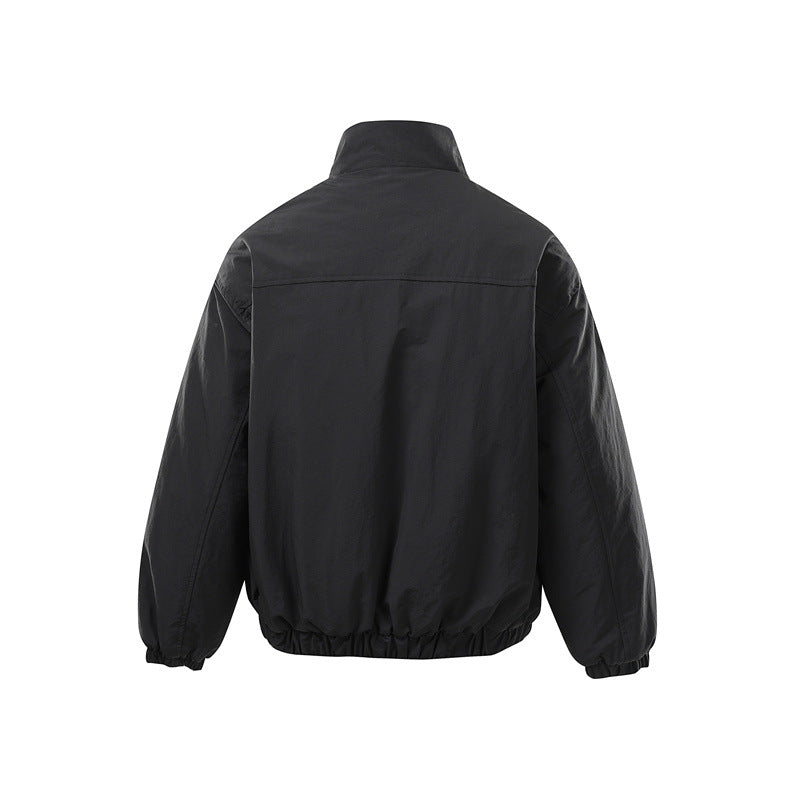 Unisex Boxy-Zipblousonjacke mit winddichter Microfaserhülle, hohem Stehkragen und Zweiwege-Reißverschluss Shop Nory